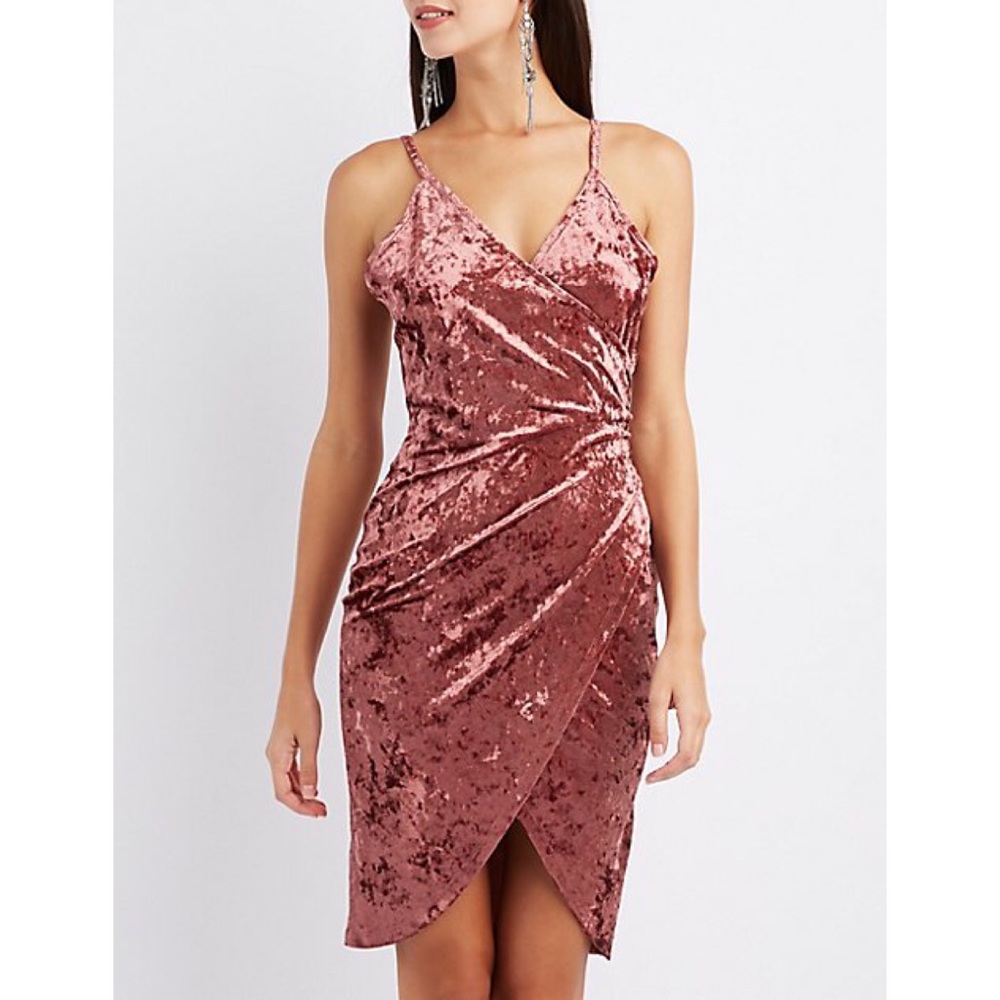Pink velvet dress